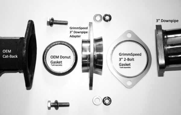 GrimmSpeed 3" Downpipe to OEM Catback Adaptor Kit - Subaru Turbo Universal - Image 2