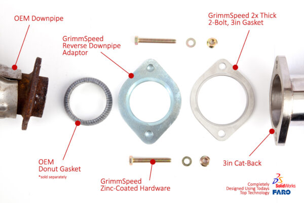 GrimmSpeed OEM Downpipe to 3" Catback Adapter Kit - Subaru Turbo Universal - Image 5