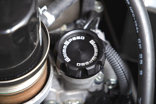 GrimmSpeed Subaru All EJ/FA Engines Cool Touch Version 2 Delrin Black Oil Cap - Image 4