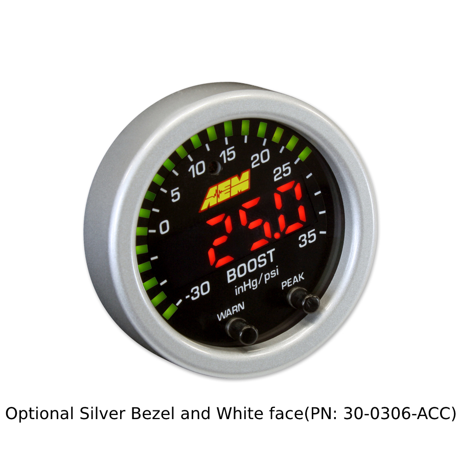 高価値】 AEM 30-0306 X-SERIES TURBO BOOST PRESSURE DISPLAY GAUGE 35PSI WHITE  FACE