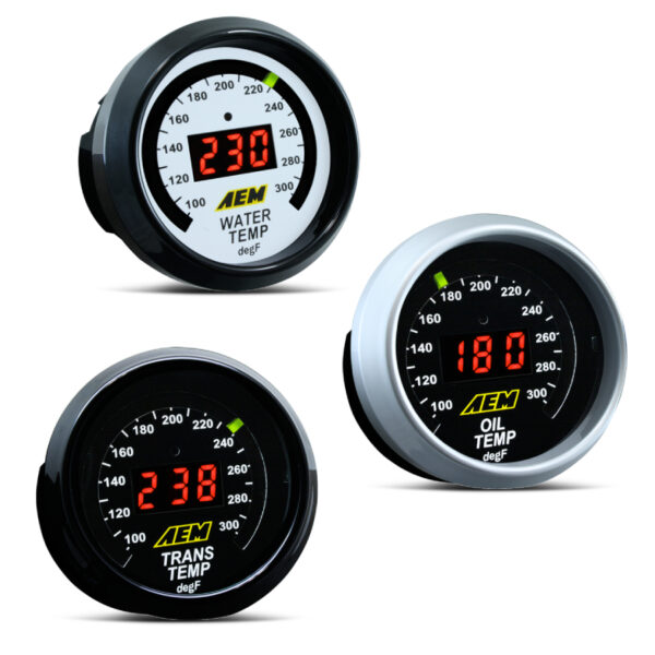 AEM 52mm (Transmission / Oil / Water) Temperature Digital Gauge - Image 4