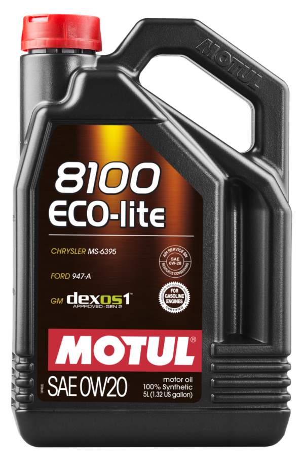 Motul 5L Synthetic Engine Oil 8100 0W20 ECO-lite