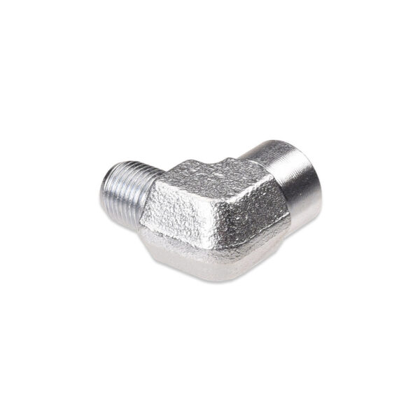 IAG 90 Degree 1/8 inch NPT Male to Female Zinc Plated Fitting - Image 2